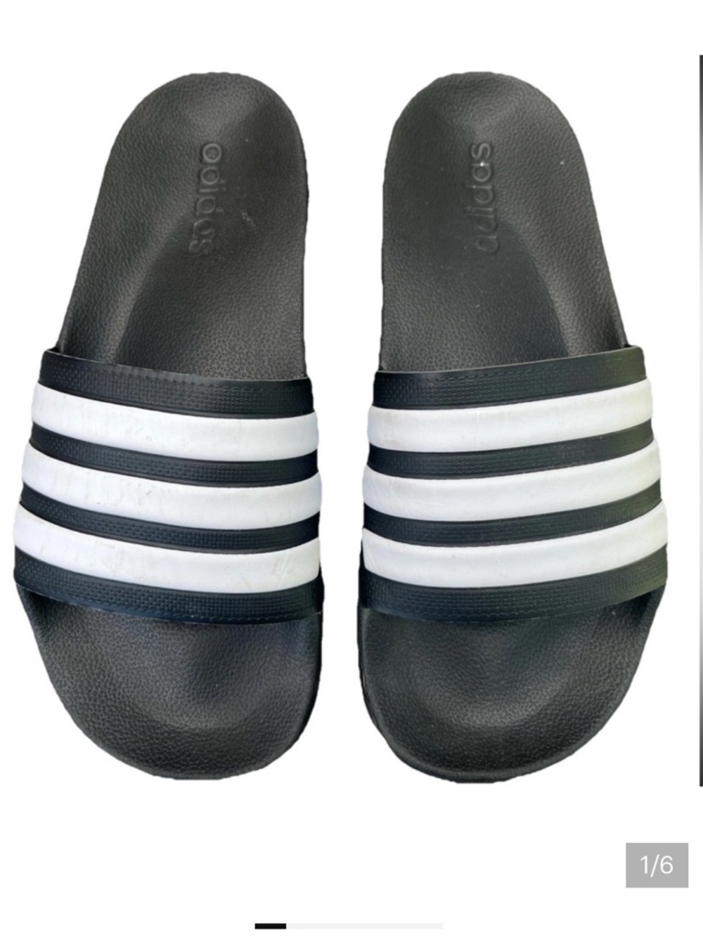 adidas Adilette Shower Men's Sandals, Size 8 - Black/White